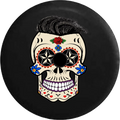2018 2019 Wrangler JL Backup Camera Sugar Skull Tattoo with Hair Spare Tire Cover for Jeep RV 32 mm
