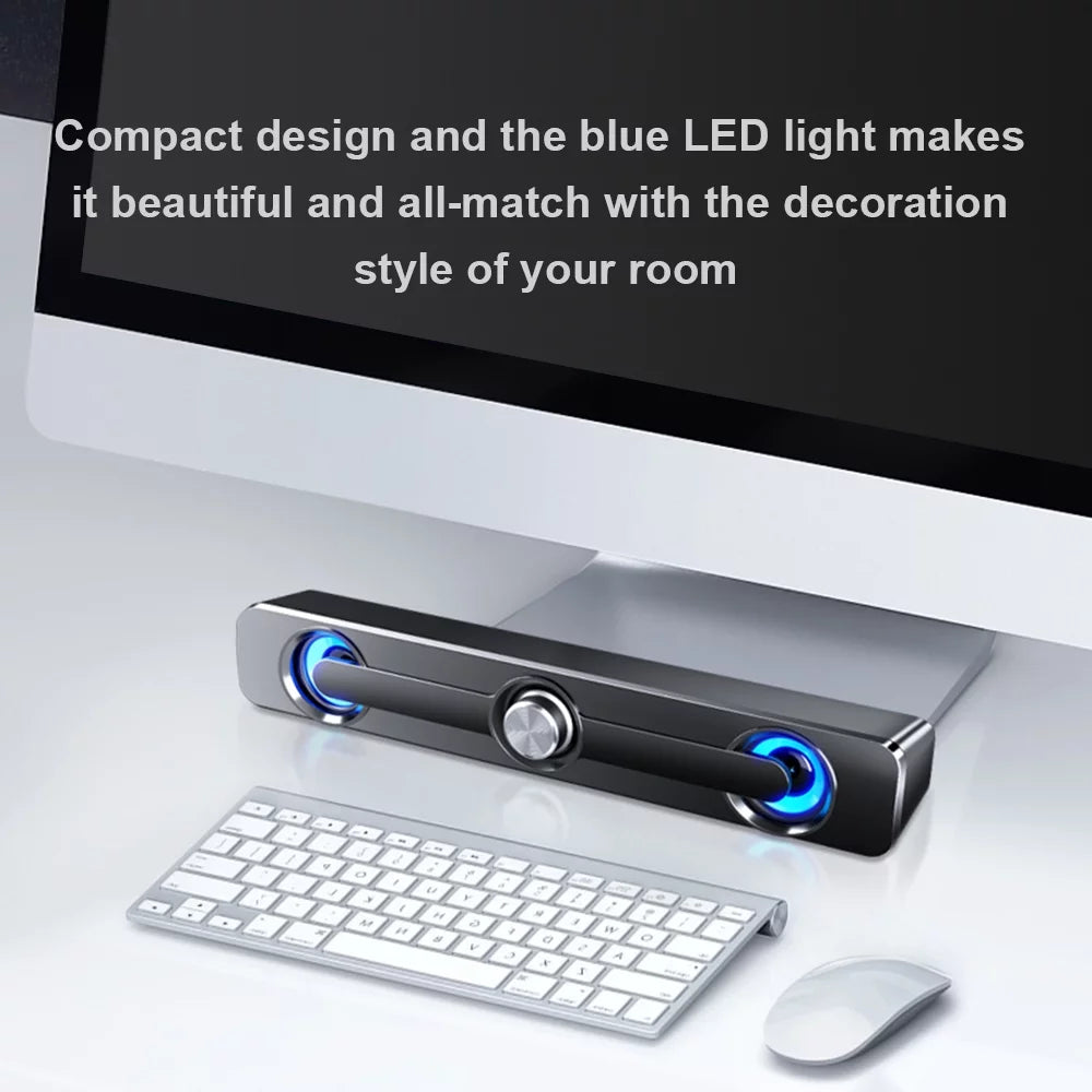 Wired Speaker; V-111 Computer Speaker USB Wired Powerful Bar Stereo Subwoofer Bass Speaker Surround Sound Box for PC Notebook Phone Tablet MP3 MP4