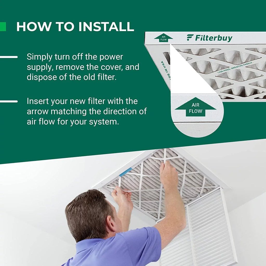 Filterbuy 20x32x1 MERV 13 Pleated HVAC AC Furnace Air Filters (3-Pack)
