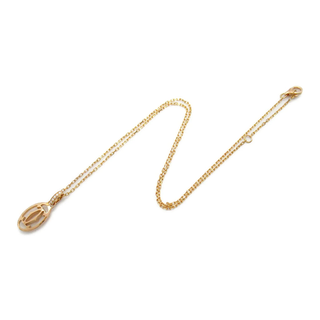 CARTIER Logo double diamond Necklace Necklace Clear K18PG(Rose Gold) Clear (Good)