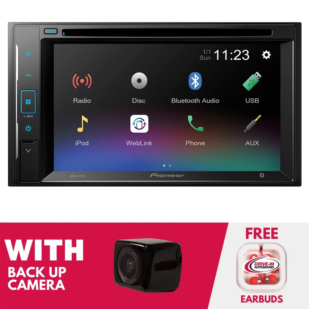 New Pioneer AVH-241EX 6.2 foot Digital Media and DVD Receiver with Backup Camera
