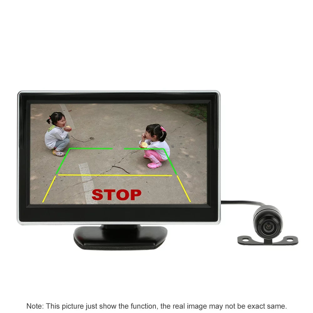 Htovila 5 cm TFT LCD Display Monitor Car Rear View Backup Reverse System + HD Parking Camera