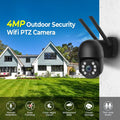 LISUEYNE Security Camera Wireless Outdoor; 4MP Pan/Tilt 2.4G Wifi Surveillance Cameras with Motion Detection and Siren; 2-Way Audio; Full Color Night Vision; for Multi-Platform