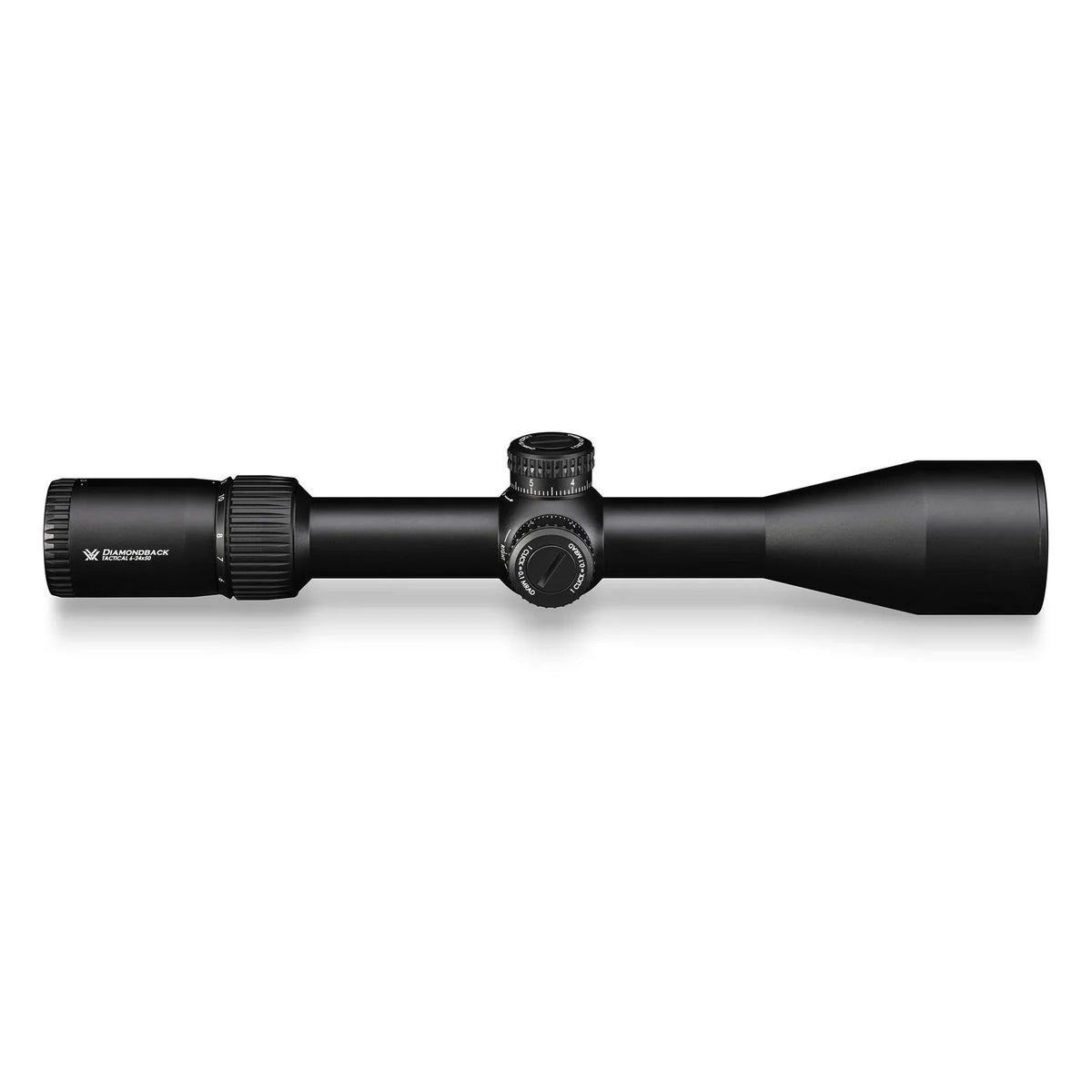 Vortex Optics Diamondback Tactical 6-24x50 FFP EBR-2C (MRAD) Riflescope with Vortex High Rings (1.18in; 30mm) and Free Hat Bundle
