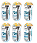 Schick Quattro Razor & Cartridges; Titanium Coated Blades; 1 Razor; 2 Cartridges (Pack of 6) + Schick Slim Twin ST for Sensitive Skin