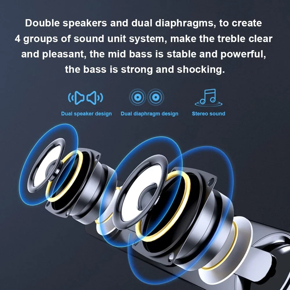 Wired Speaker; V-111 Computer Speaker USB Wired Powerful Bar Stereo Subwoofer Bass Speaker Surround Sound Box for PC Notebook Phone Tablet MP3 MP4