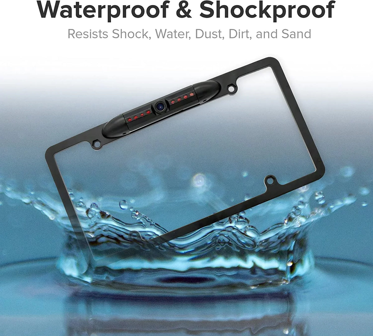 Backup Camera Rearview License Plate Liquidproof for Kenwood DDX-512 DDX512 Black