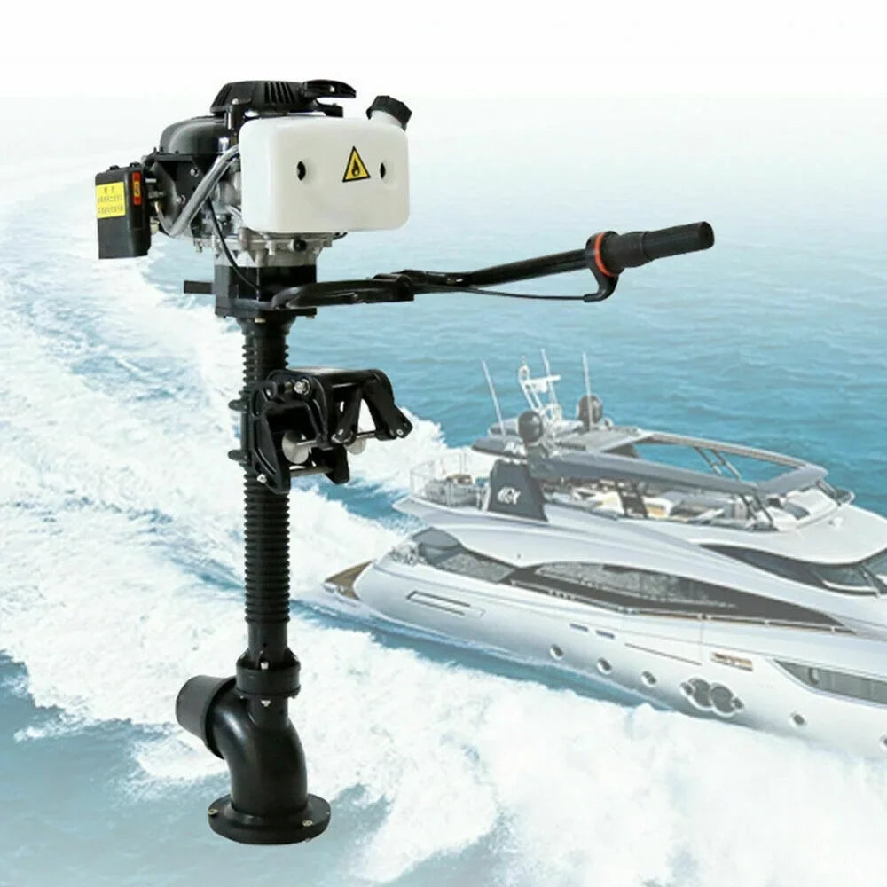 CNCEST 4 Horsepower Jet Pump Outboard Motor 4HP 4-Stroke Jet Pump Outboard Motor Boat Engine Air-Cooled CDI Tiller Control