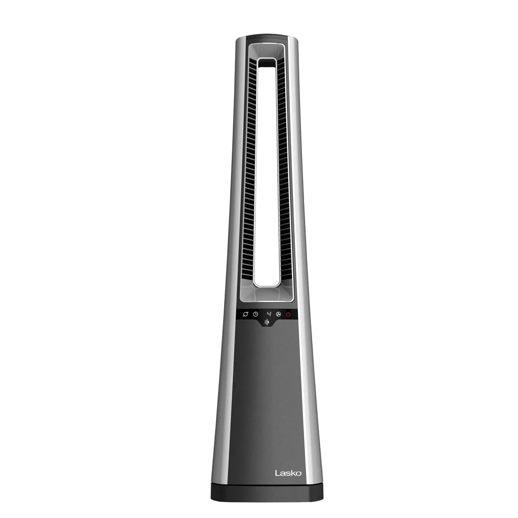 Lasko 36" 4-Speed Oscillating Bladeless Tower Fan with Timer and Remote; Gray; AC615; New