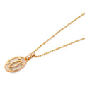 CARTIER Logo double diamond Necklace Necklace Clear K18PG(Rose Gold) Clear (Good)