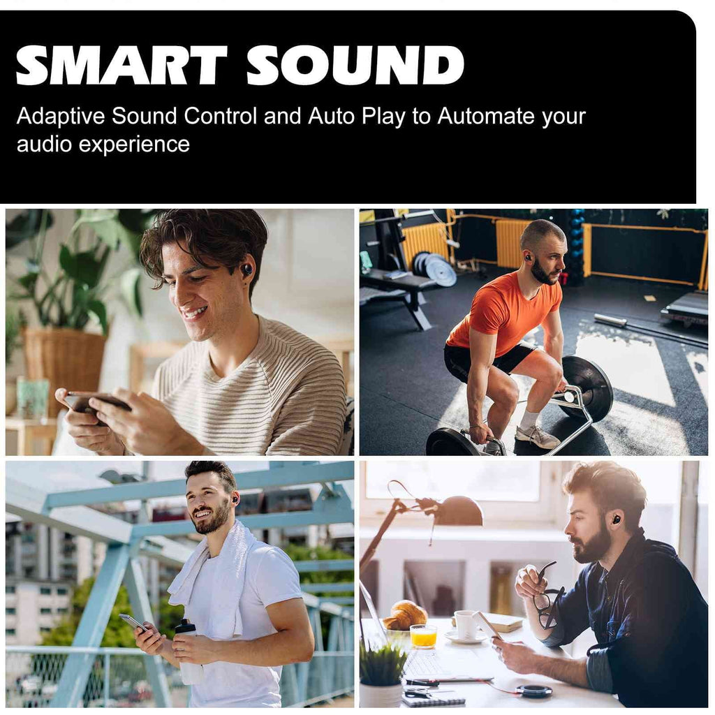 UrbanX True Wireless Bluetooth Earbuds + Charging Case; Black; Dual Connect; IPX5 Resistance; Bluetooth 5.2 Connection; Balanced; Bass Boost Compatible with Lenovo K10 Note