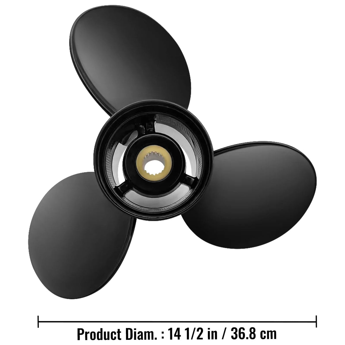 VEVOR Outboard Propeller; 3-Blade 14.5" x 19" Boat Propeller; Replace for OEM 3817468; Compatible with SX Sterndrives Outboard Volvo Penta Engine; Right-handed Aluminium Propeller & 19 Spline Teeth