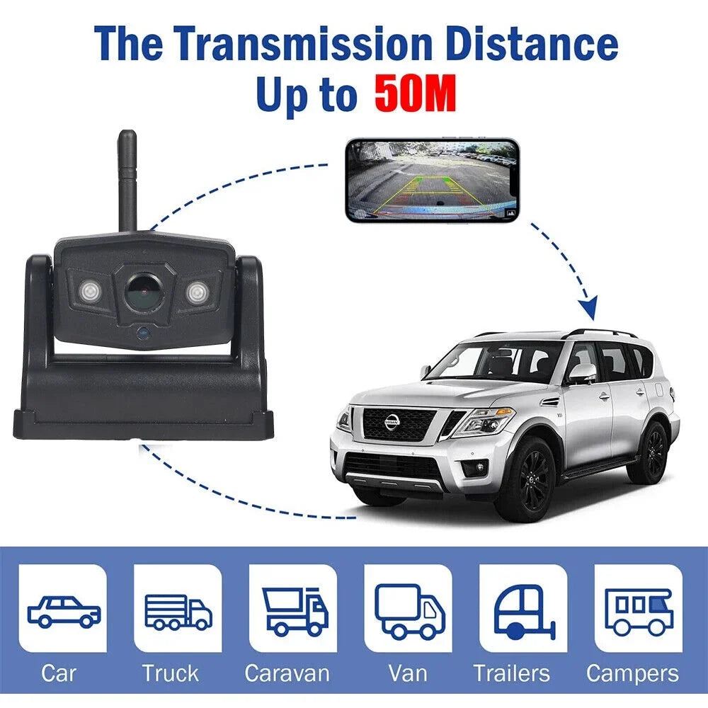 JahyShow High-Capacity 9600mAh Battery Backup Camera; Magnetic WiFi Wireless; Front/Rear View