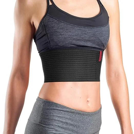 ORTONYX 6.25" Broken Rib Brace Unisex - Elastic Chest Wrap Comppression Support Belt - Rehabilitation of Cracked; Fractured; Dislocated Ribs Post-Surgery Aid Plus Size 3XL Black / ACOX5226-BK-3XL