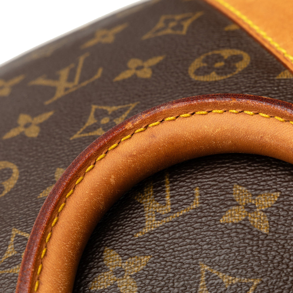 Authenticated Louis Vuitton Monogram Keepall 55 Canvas Brown Travel Bag WeekenderBag Unisex (Good)