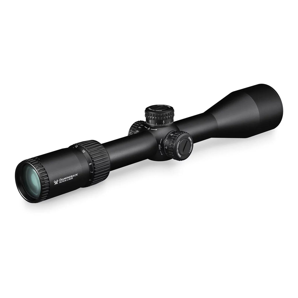 Vortex Optics Diamondback Tactical 6-24x50 FFP EBR-2C (MRAD) Riflescope with Vortex High Rings (1.18in; 30mm) and Free Hat Bundle