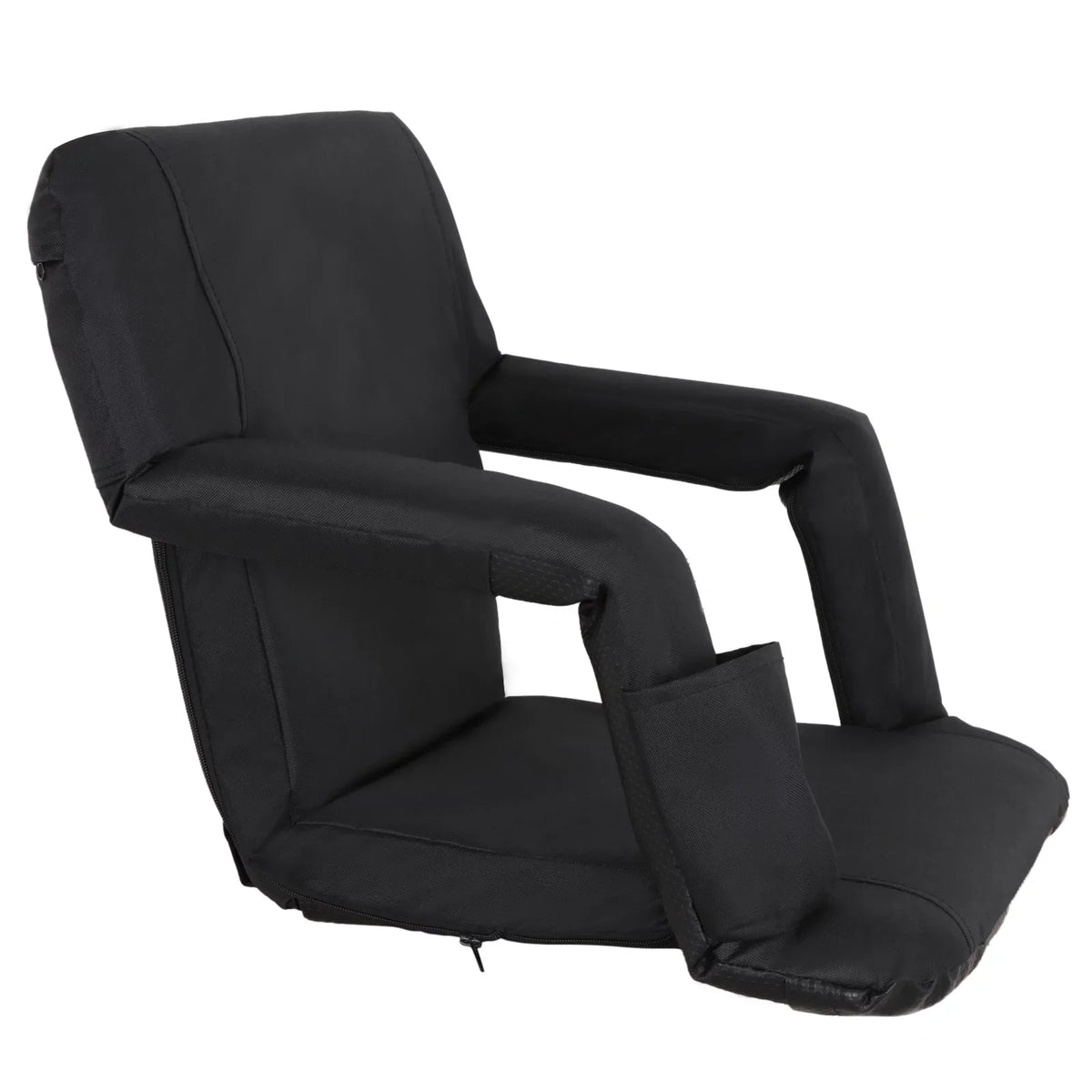 ZENY Stadium Seat Chair Reclining Bleachers W/Padded Cushion - 6 Reclining Positions; Black