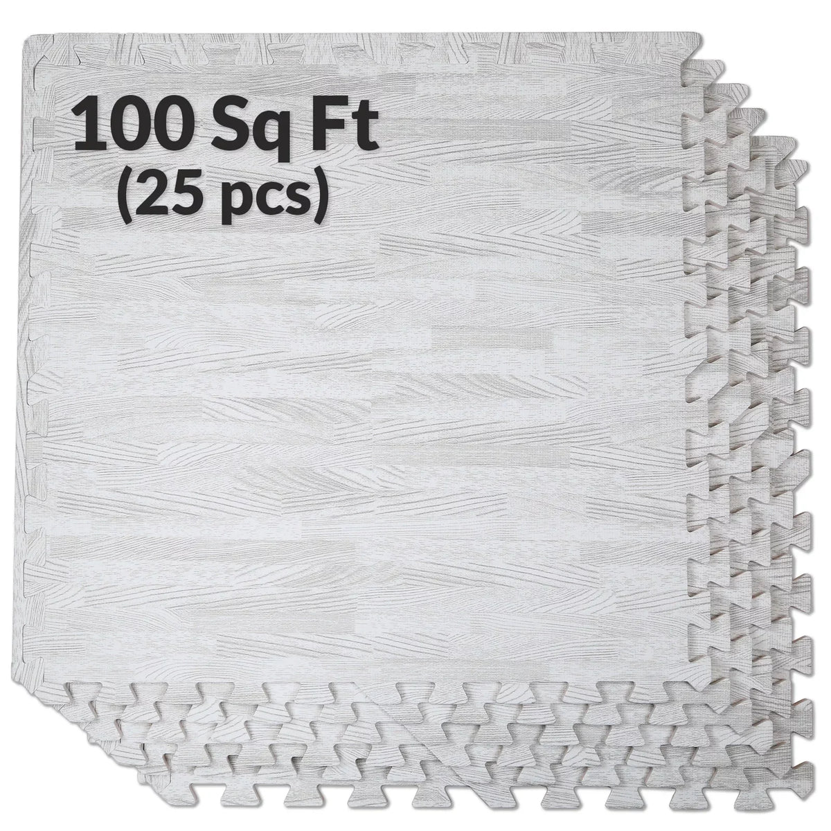 Home Aesthetics 100 Sq. Ft 3/8 cm Thick Interlocking Foam Mats Flooring; White