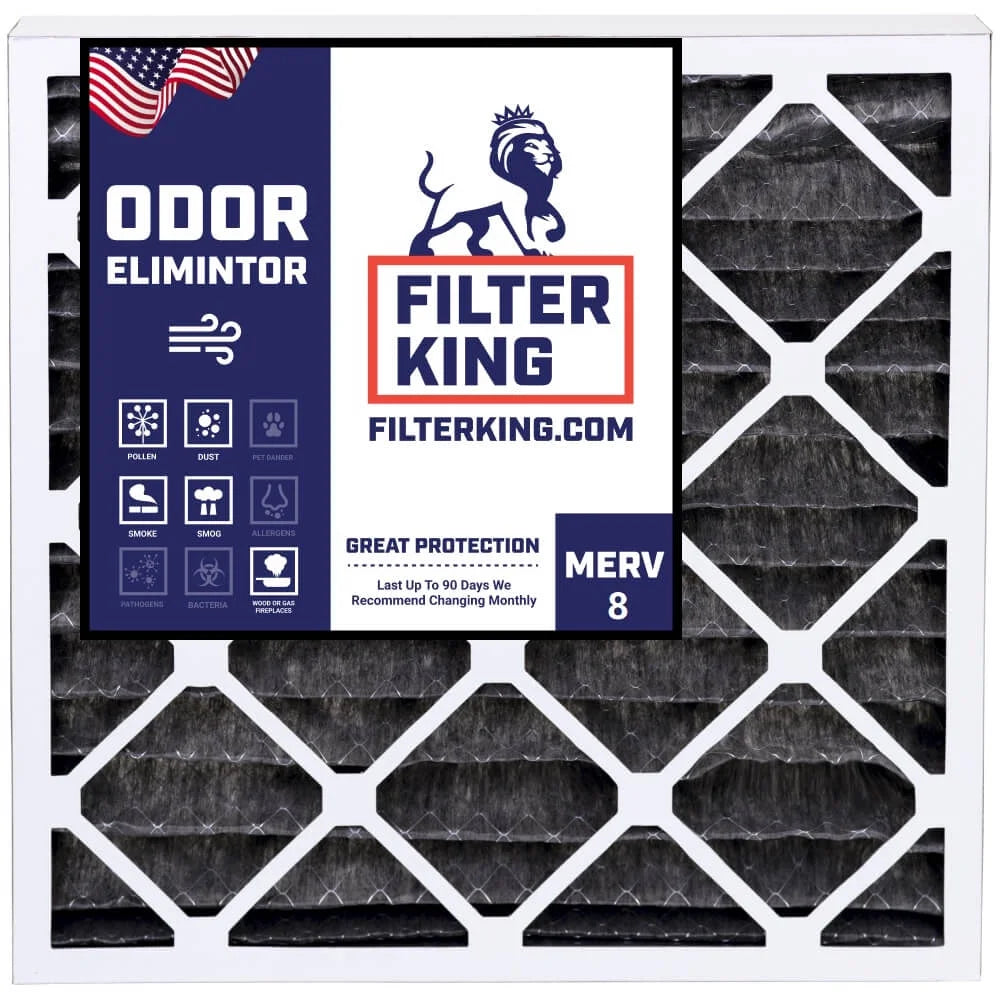 Filter King 16x24x1 Air Filter | 4-PACK | Carbon MERV 8 HVAC Pleated A/C Furnace Filters | MADE IN USA | Actual Size: 15.5 x 23.5 x .75"