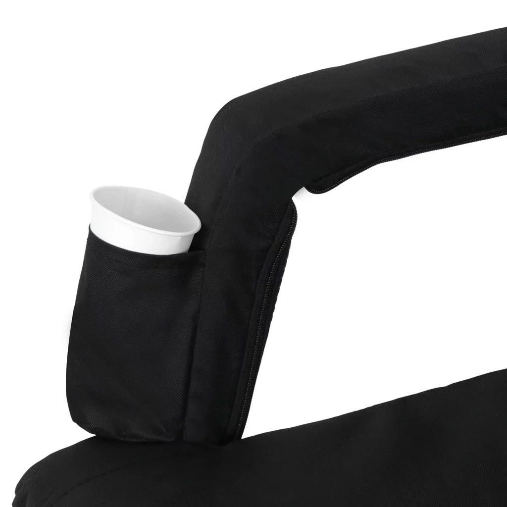 ZENY Stadium Seat Chair Reclining Bleachers W/Padded Cushion - 6 Reclining Positions; Black