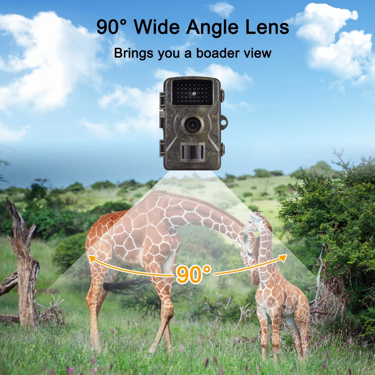 16MP 1080P Wildlife Trail Camera with 2.0 cm TFT Color Screen - Features 0.8s Trigger Time; Infrared Night Vision; Motion Activation; and IP66 Liquidproof Rating