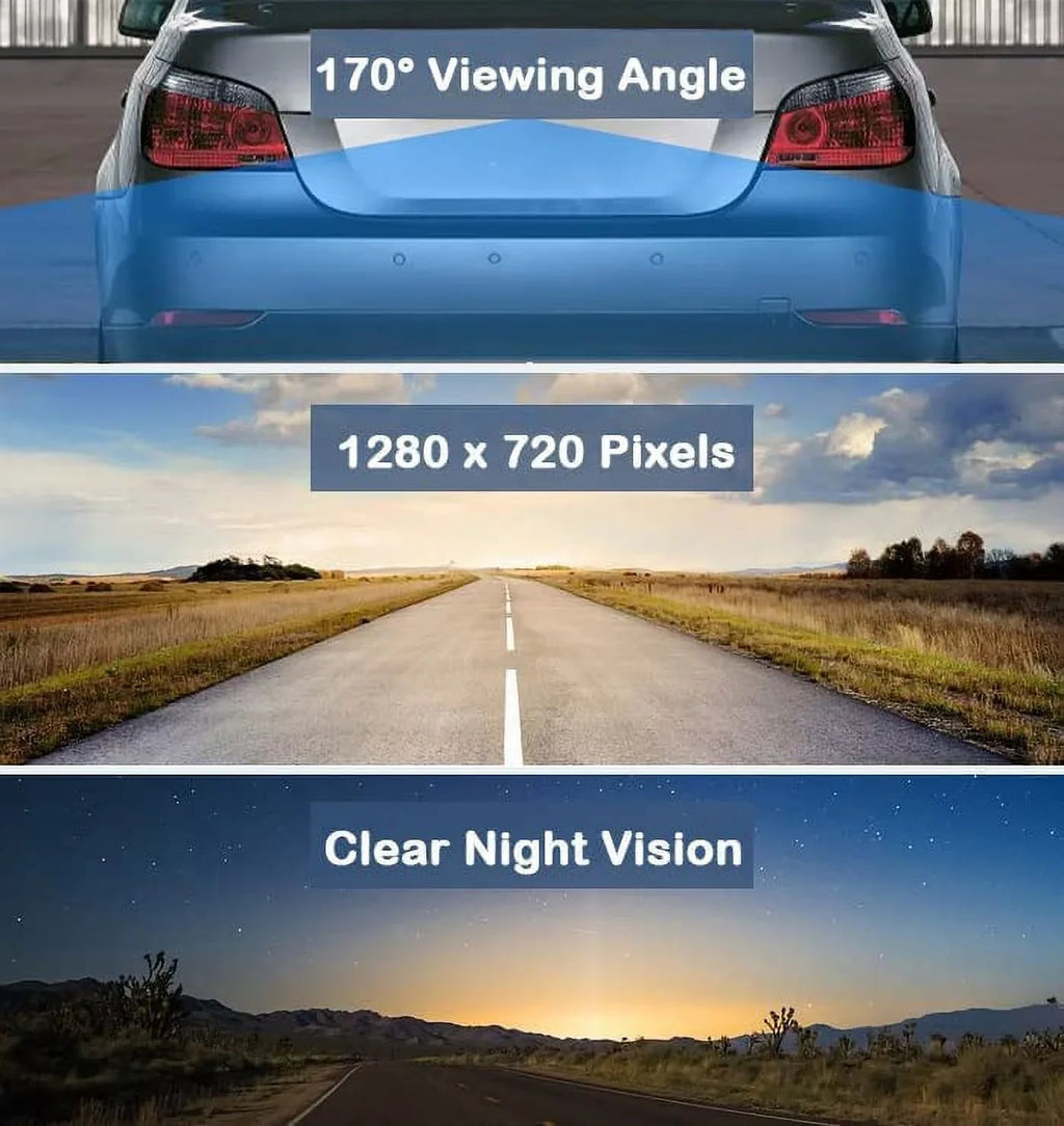 CAM108 Backup Camera License Plate HD Night Vision Rear View 170° Angle Liquidproof Compatible with Pioneer Car Radio DMH-100BT DMH-WT8600NEX DMH-160BT DMH1770NEX AVH-120BT AVH-210EX AVH-2550NEX