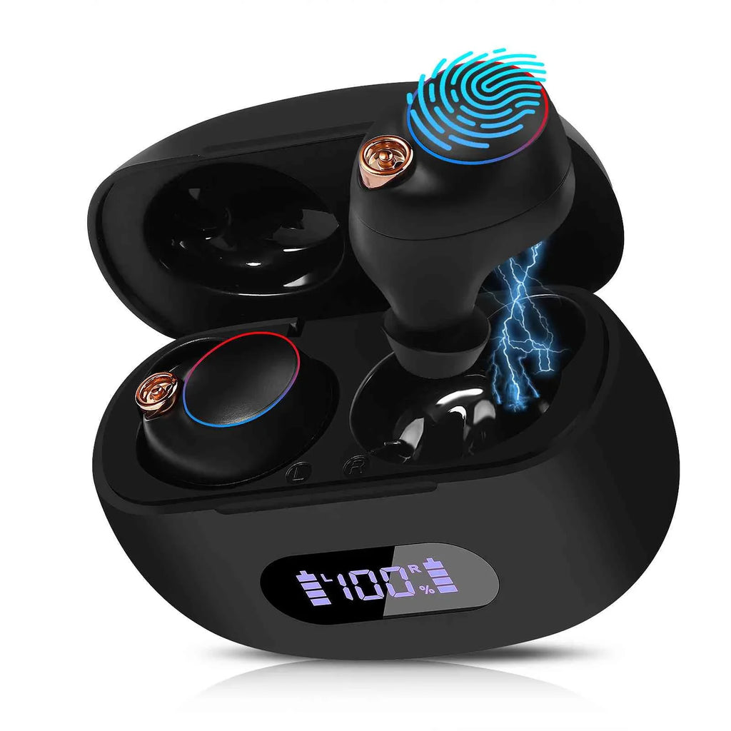 UrbanX True Wireless Bluetooth Earbuds + Charging Case; Black; Dual Connect; IPX5 Resistance; Bluetooth 5.2 Connection; Balanced; Bass Boost Compatible with Lenovo K10 Note