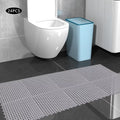 24PCs 11.8*11.8" Interlocking Nonslip Bath Mat;Soft Gray PVC Shower Floor Mat with Drainage Holes for Bathroom; Kitchen; Pool