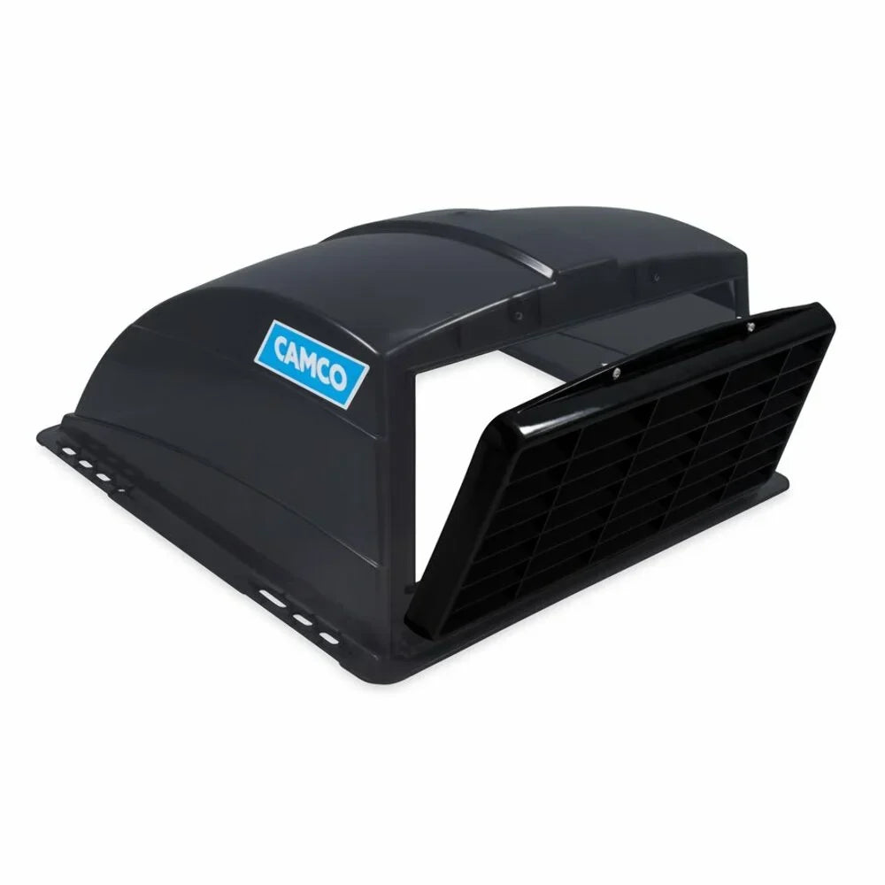 Camco Camper/RV Roof Vent Cover | Features High Flow Ventilation with an Aerodynamic Design; Heavy-Duty UV Stabilized Resin Construction; and Easy Installation | Smoke Grey (40453)