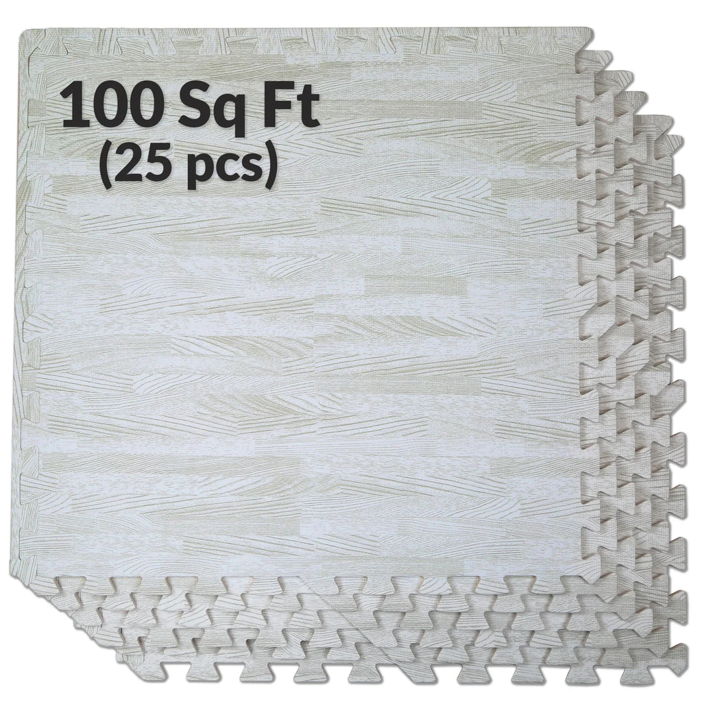 Home Aesthetics 100 Sq. Ft 3/8 cm Thick Interlocking Foam Mats Flooring; White