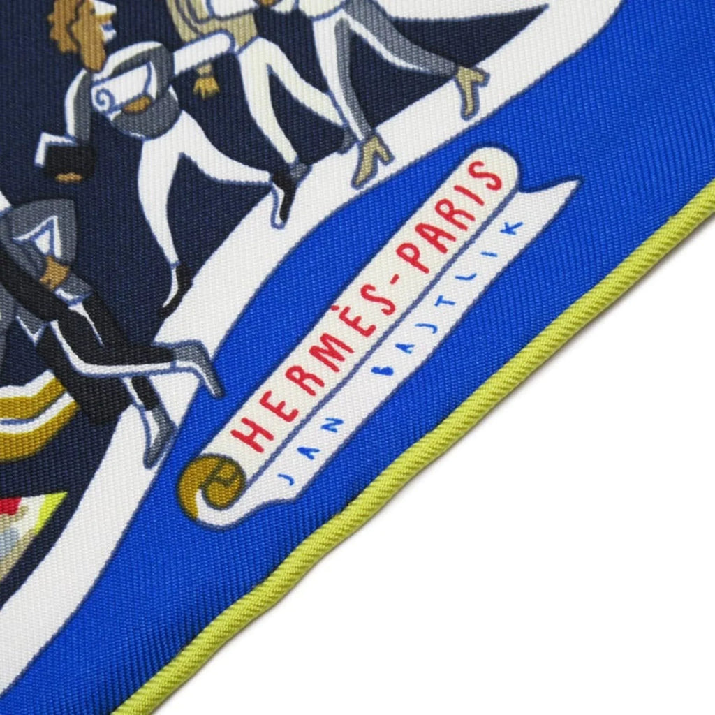 Hermes HERMES Scarf Carre 90 EXPOSITION UNIVERSELL World Exposition Blue Series 100% Silk (Like New)