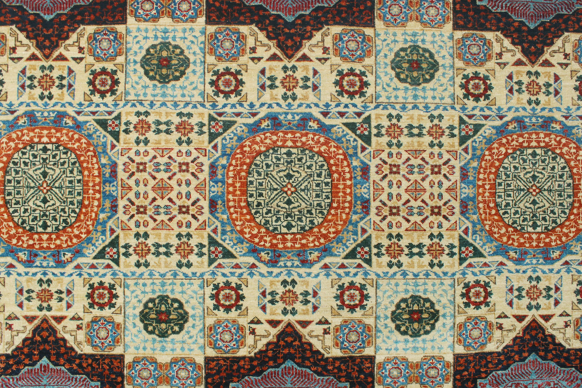 Aria Stephen Ivory/Blue Runner; 9'10" x 13'4"
