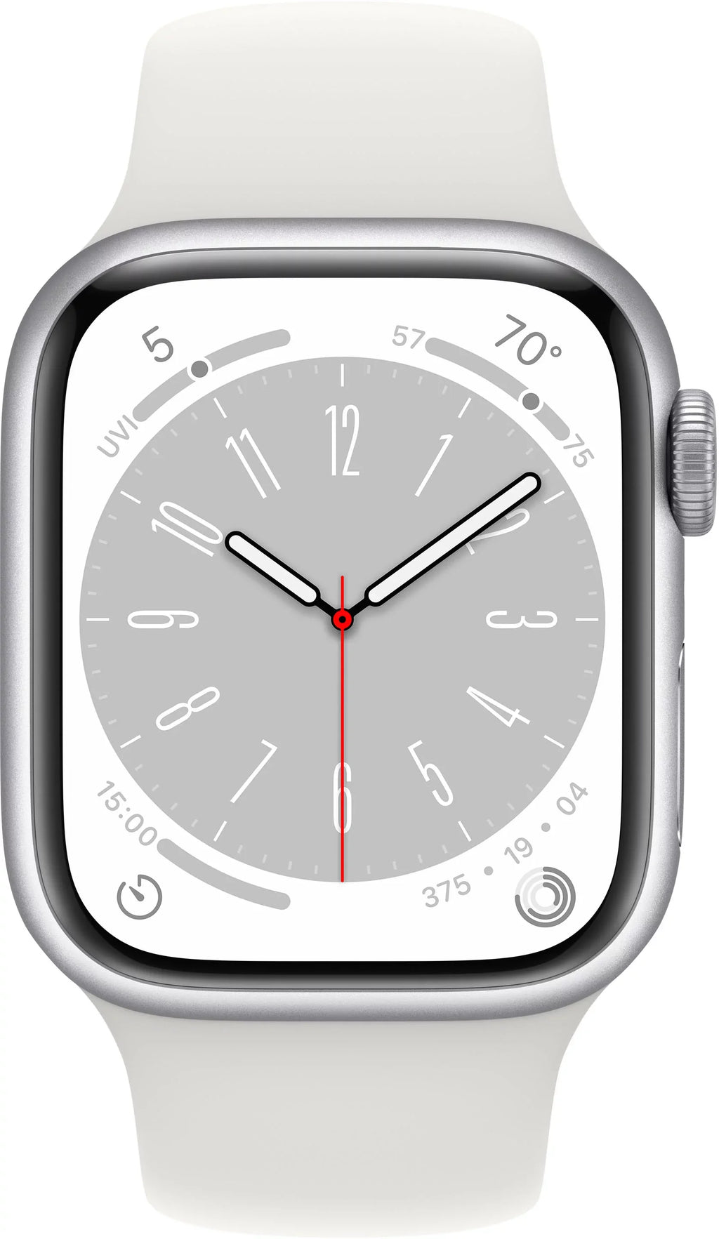 Restored Apple Watch Gen 8 Series 8 41mm Silver Aluminum - White Sport Band MP6L3LL/A (Refurbished)
