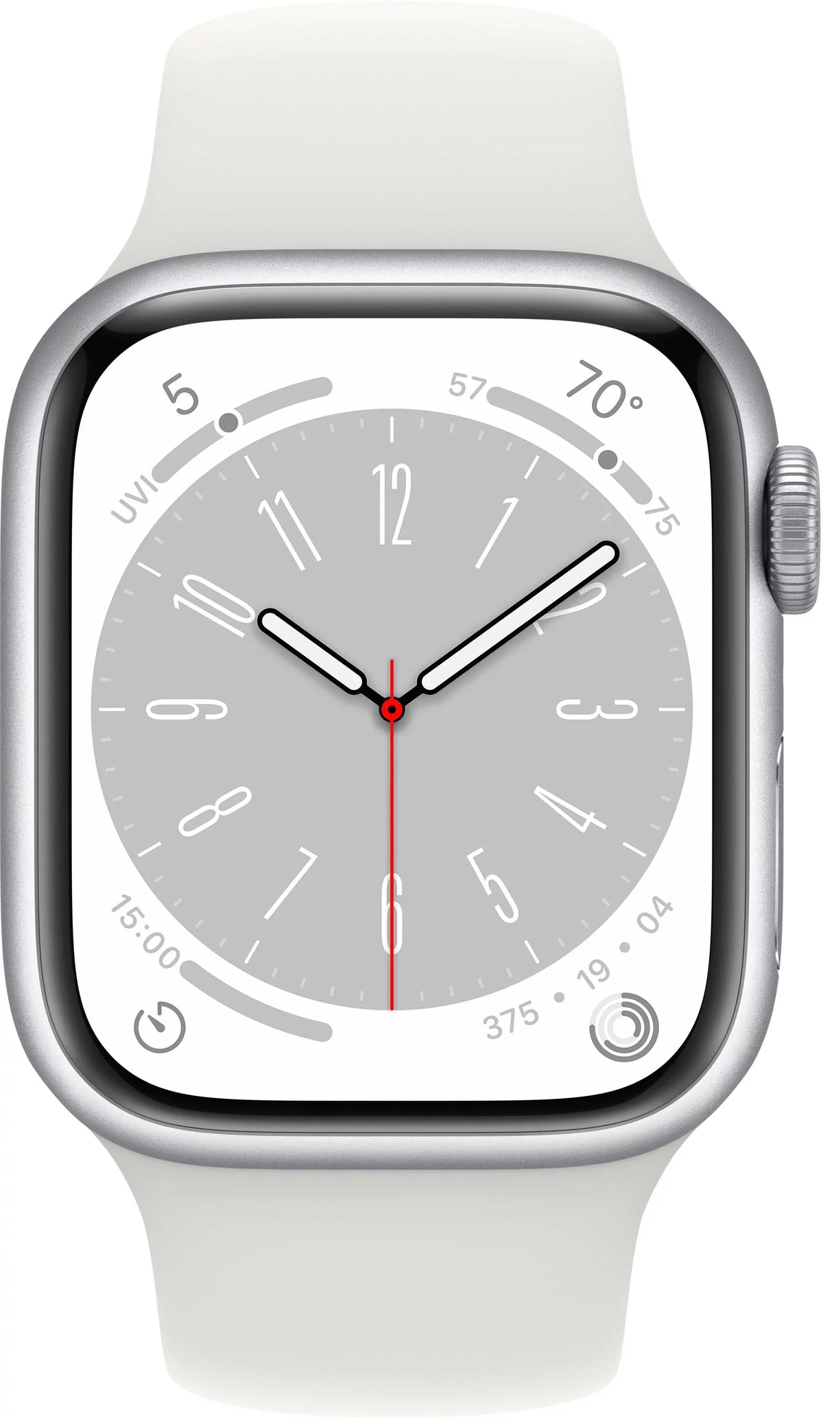 Restored Apple Watch Gen 8 Series 8 41mm Silver Aluminum - White Sport Band MP6L3LL/A (Refurbished)