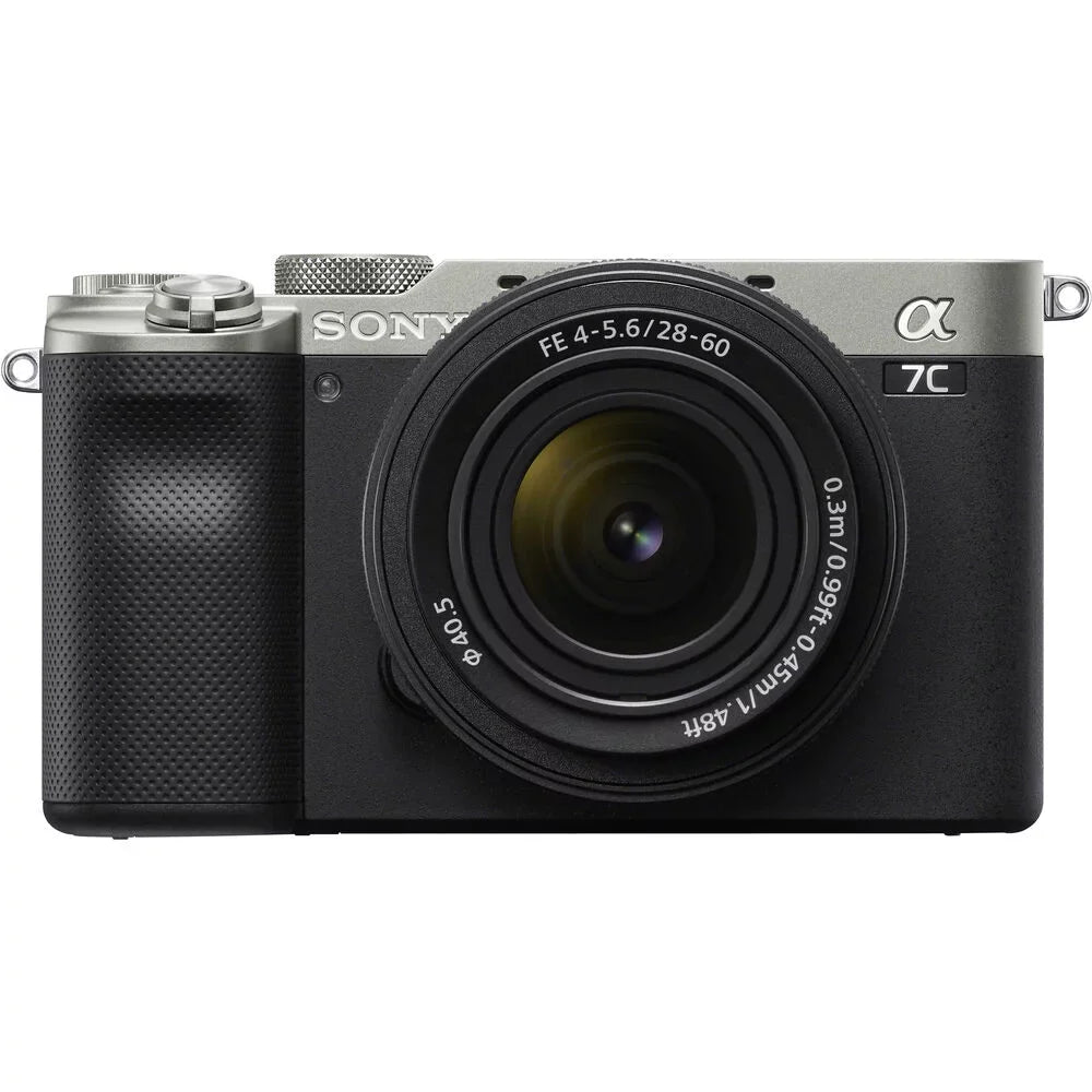Sony a7C Mirrorless Camera (Silver) with 28-60mm Lens+24mm f/2.8 G Lens +3 PC Filter +64GB
