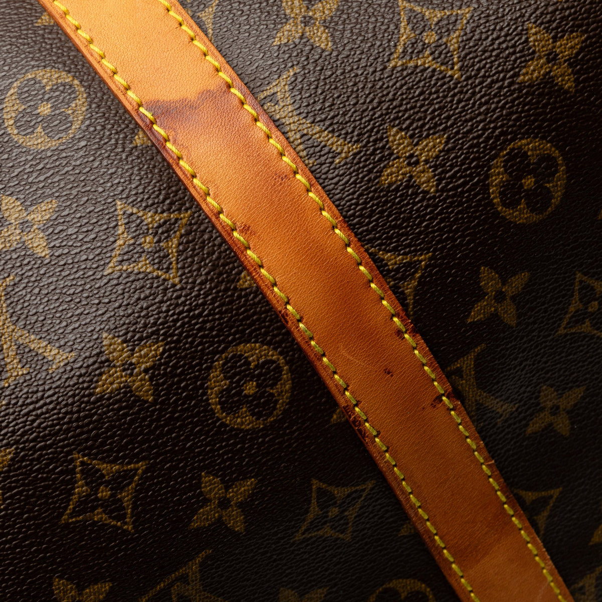 Authenticated Louis Vuitton Monogram Keepall 55 Canvas Brown Travel Bag WeekenderBag Unisex (Good)