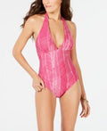 Dkny Printed Halter One-Piece Swimsuit; Women's Swimsuit; Size 14