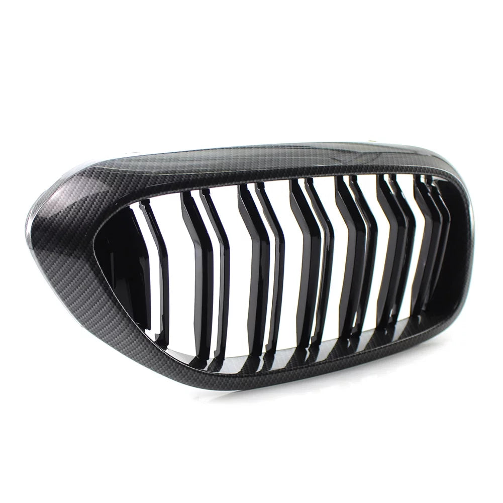 ZSWAL Front Grill Cover Trim Keney Grille for BMW 5 Series G30 G31 G38 530i 540i 2017 2018 2019; Carbon Fiber Style