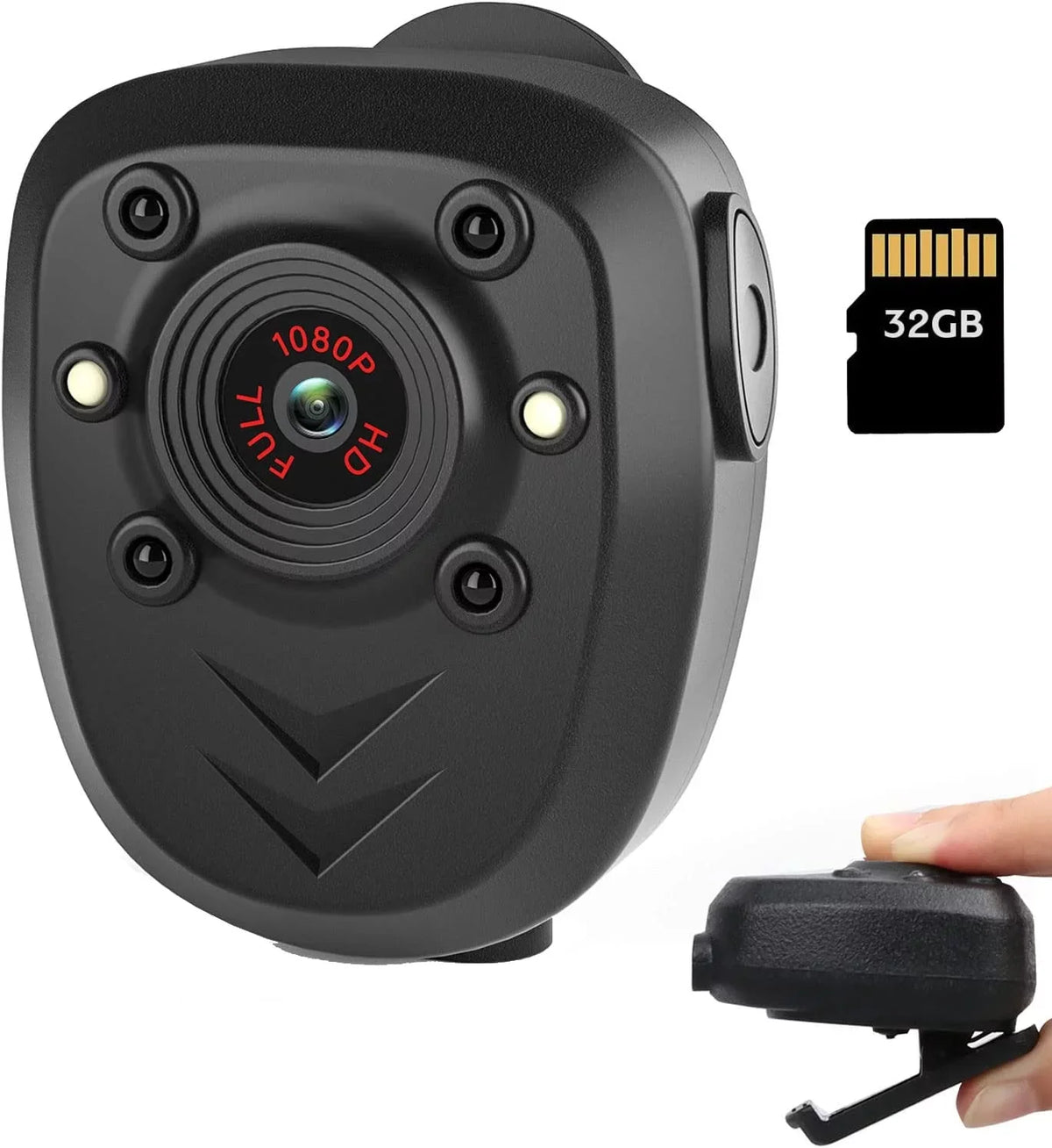 Mini Body Camera Video Recorder; Wearable Police Body cam with Night Vision; Built-in 32GB Memory Card; HD1080P;Record Video;Night Vision; 4-6HR Battery Life; Law Enforcement; Security Guard; Home