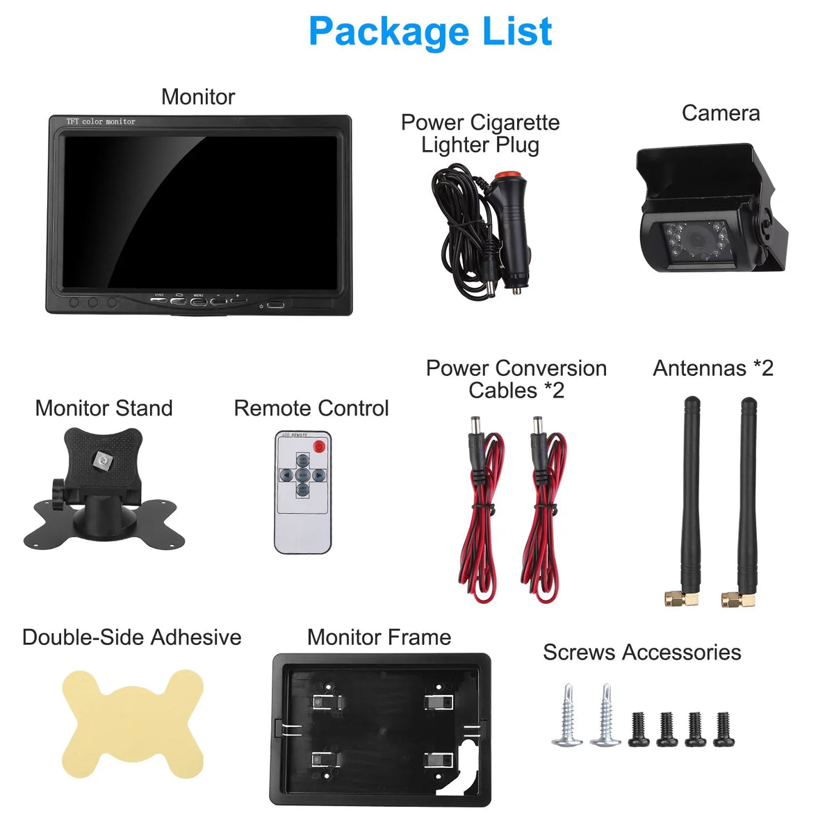 iMounTEK Wireless Backup Camera System Vehicle Rear View Monitor Kit IP67 Fluidproof Car Parking Reverse System with 7In Screen Night Vision 2.4G Stable Signal for Car Trunk Van SUV