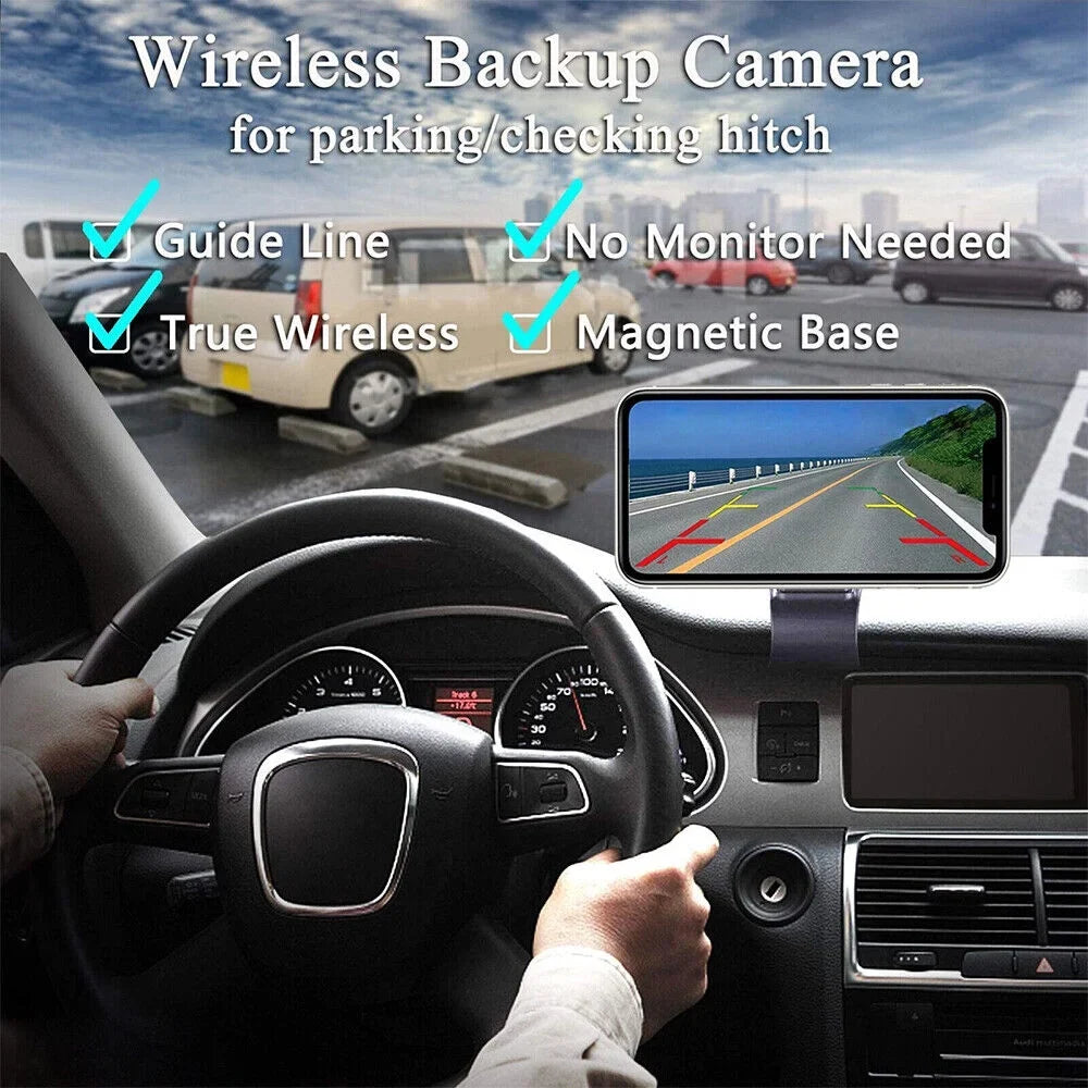 JahyShow High-Capacity 9600mAh Battery Backup Camera; Magnetic WiFi Wireless; Front/Rear View