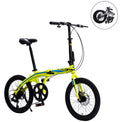 20" Folding Bike; 8 Speed City Bike; Aluminium Alloy Frame; Yellow
