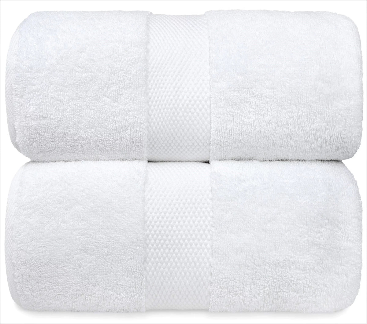 White Classic Luxury White Bath Towels - Large 30x56 mm; 100% Cotton American Linen Big White Towels; 2-Pack Bathroom Sheets | Set of 2; White