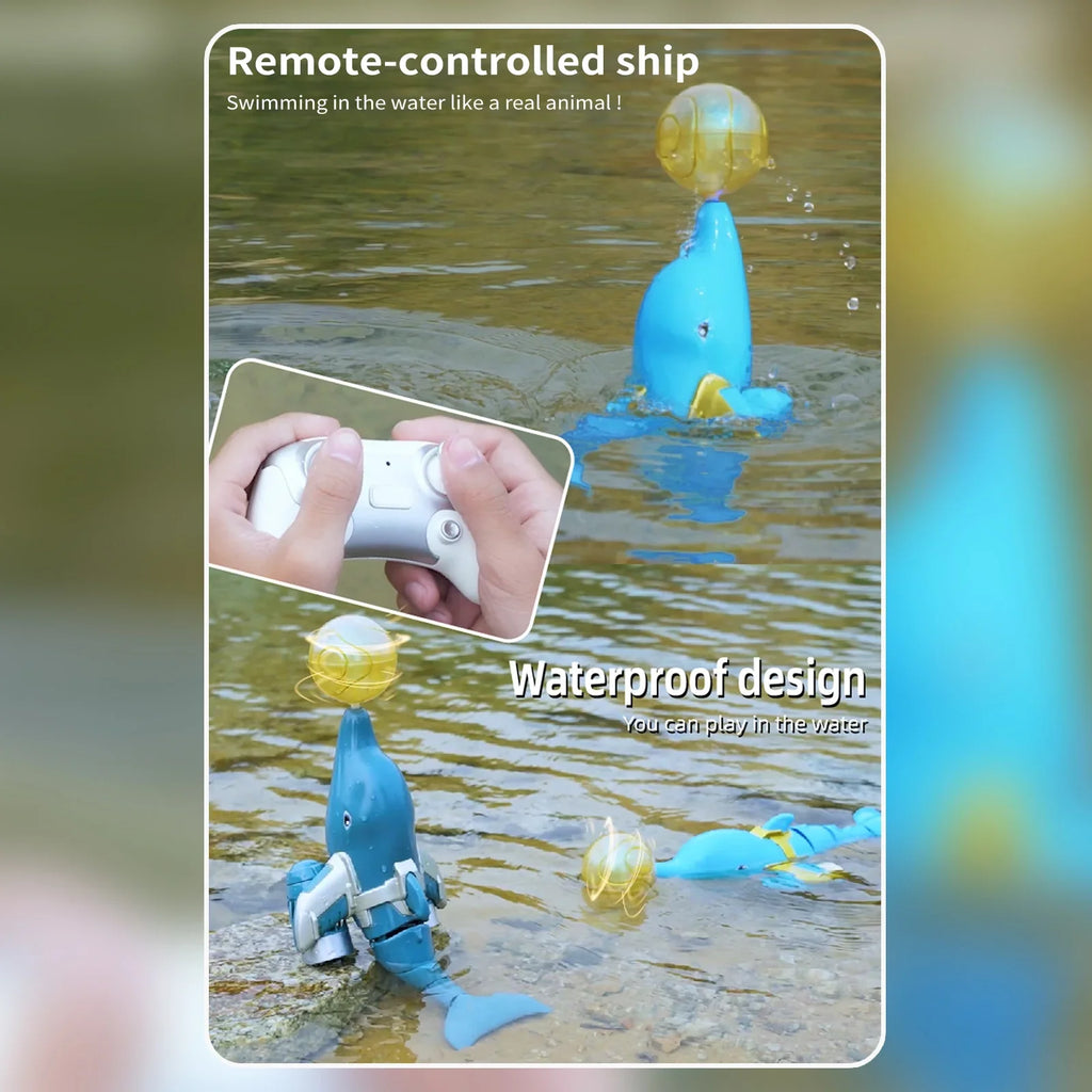 Remote boat;Demo Head Liquidproof Animal Boat Remote Remote Boat Head Ball Head Click Dolphin Toy Kids Pool Boat Liquidproof /one Animal River Pool Toy Kids
