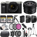 Sony a7C Mirrorless Camera (Silver) with 28-60mm Lens+24mm f/2.8 G Lens +3 PC Filter +64GB