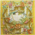 Salvatore Ferragamo Silk Scarf Muffler Leopard Print Yellow Women's (Good)