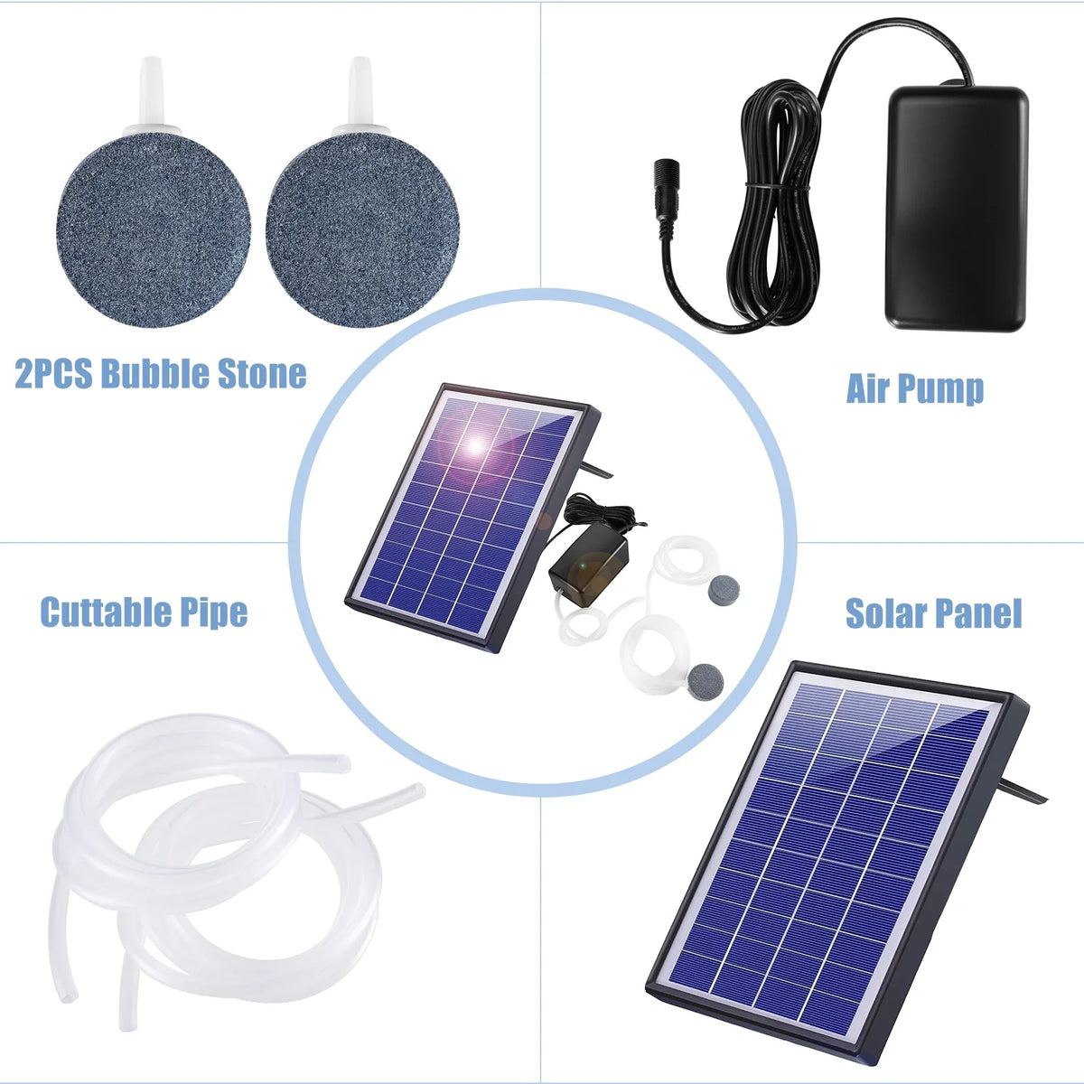 GoolRC Oxygenation pump; Pool Pond Aerator Air Pump Bubble Stones Fish Air Bubble Stones Solar Pump Fish Air Pump Aerator Fish6w 2 Air BubbleAerator Air Pump Aerator With Yaliya