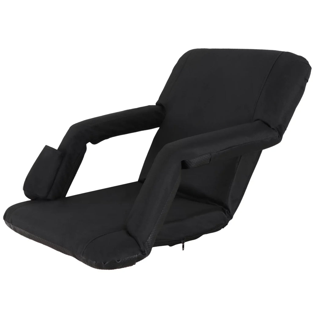 ZENY Stadium Seat Chair Reclining Bleachers W/Padded Cushion - 6 Reclining Positions; Black