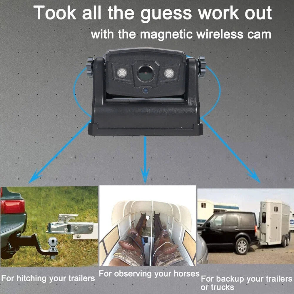 JahyShow High-Capacity 9600mAh Battery Backup Camera; Magnetic WiFi Wireless; Front/Rear View