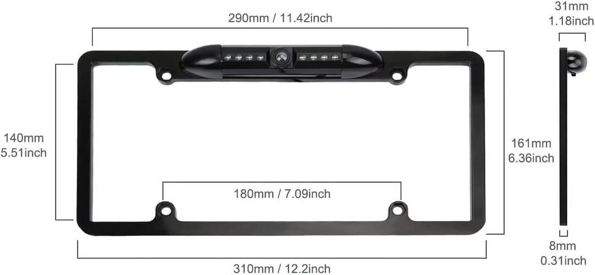 CAM108 Backup Camera License Plate HD Night Vision Rear View 170° Angle Liquidproof Compatible with Pioneer Car Radio DMH-100BT DMH-WT8600NEX DMH-160BT DMH1770NEX AVH-120BT AVH-210EX AVH-2550NEX